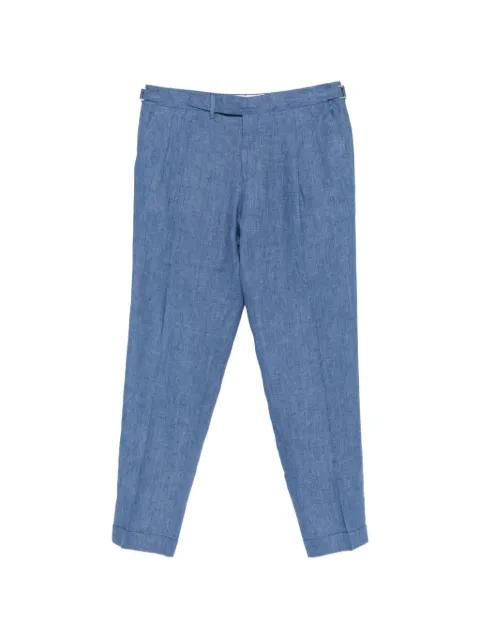 pleated slub-texture trousers by BRIGLIA 1949