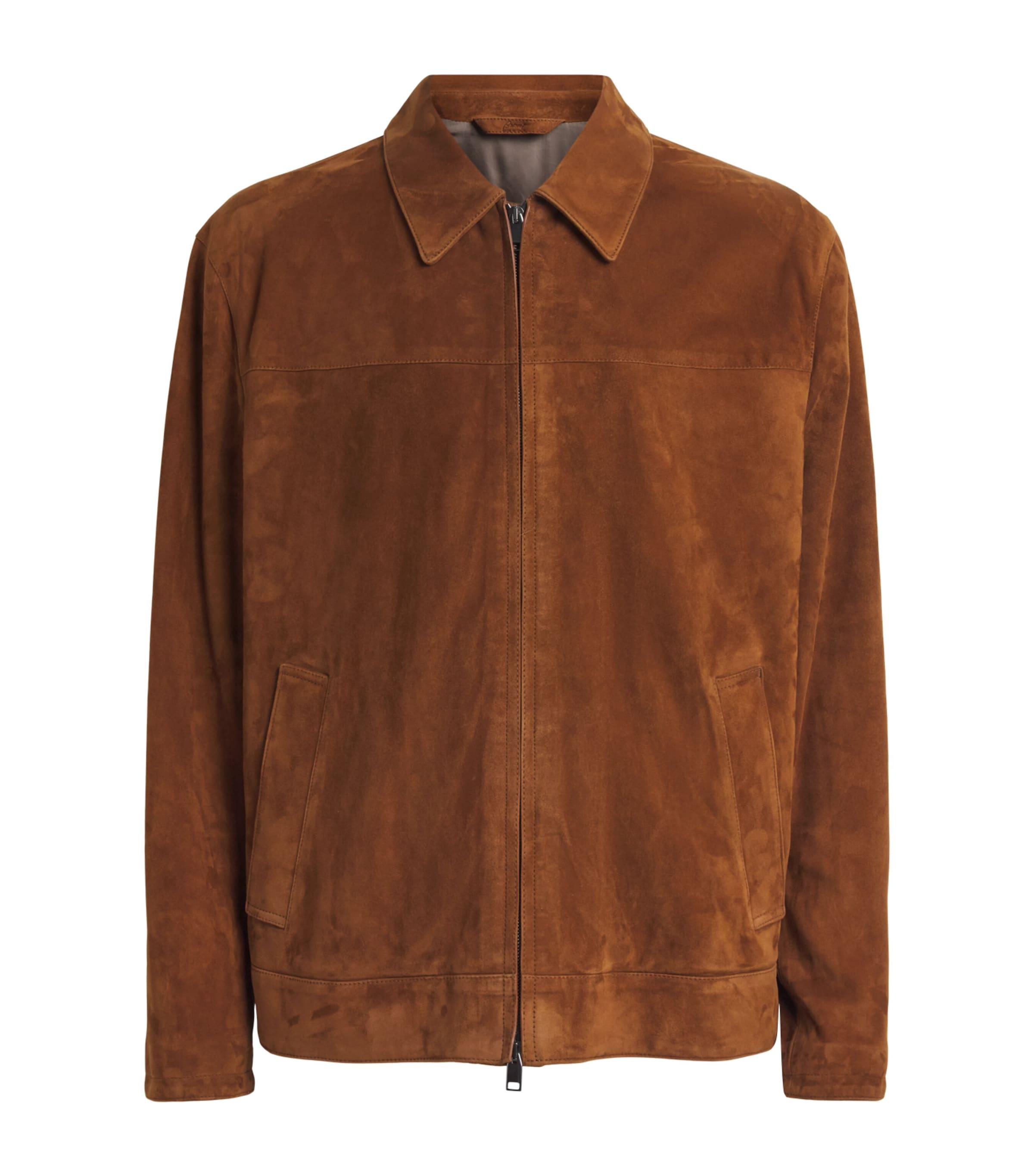 Brioni Lambskin Suede Bomber Jacket by BRIONI