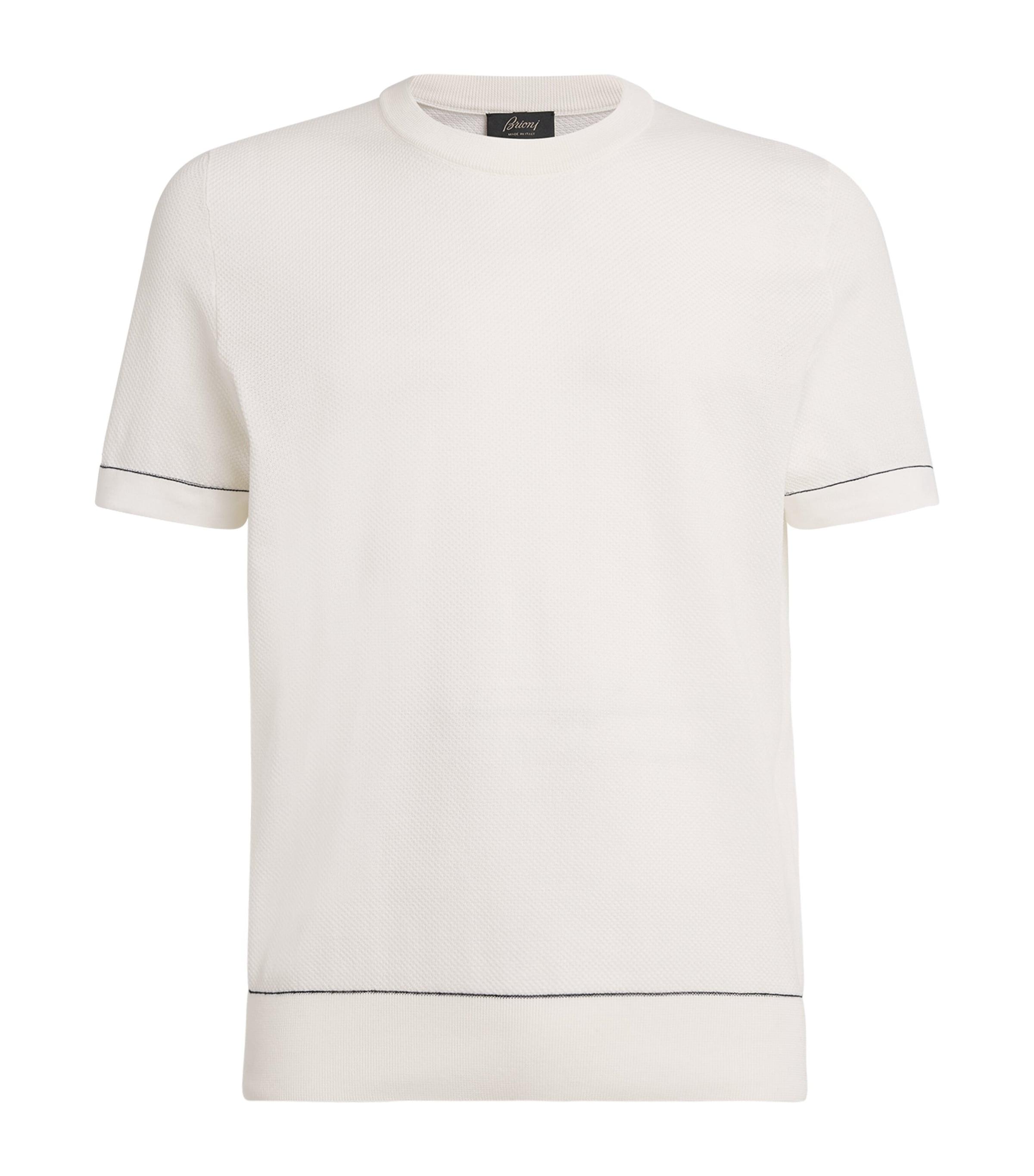 Brioni Sea Island Cotton Knitted T-Shirt by BRIONI