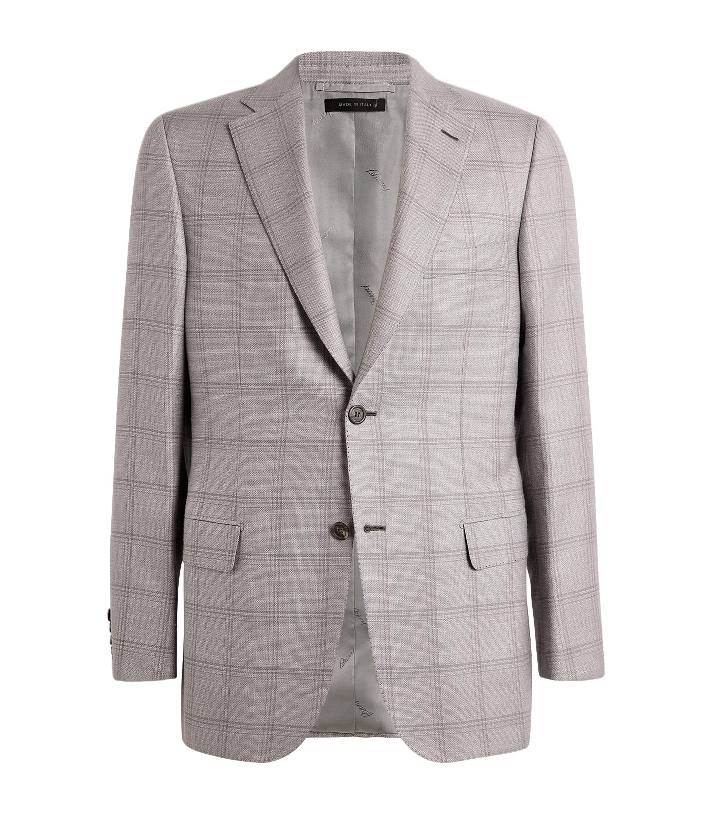 Brioni Wool-Blend Check Blazer by BRIONI