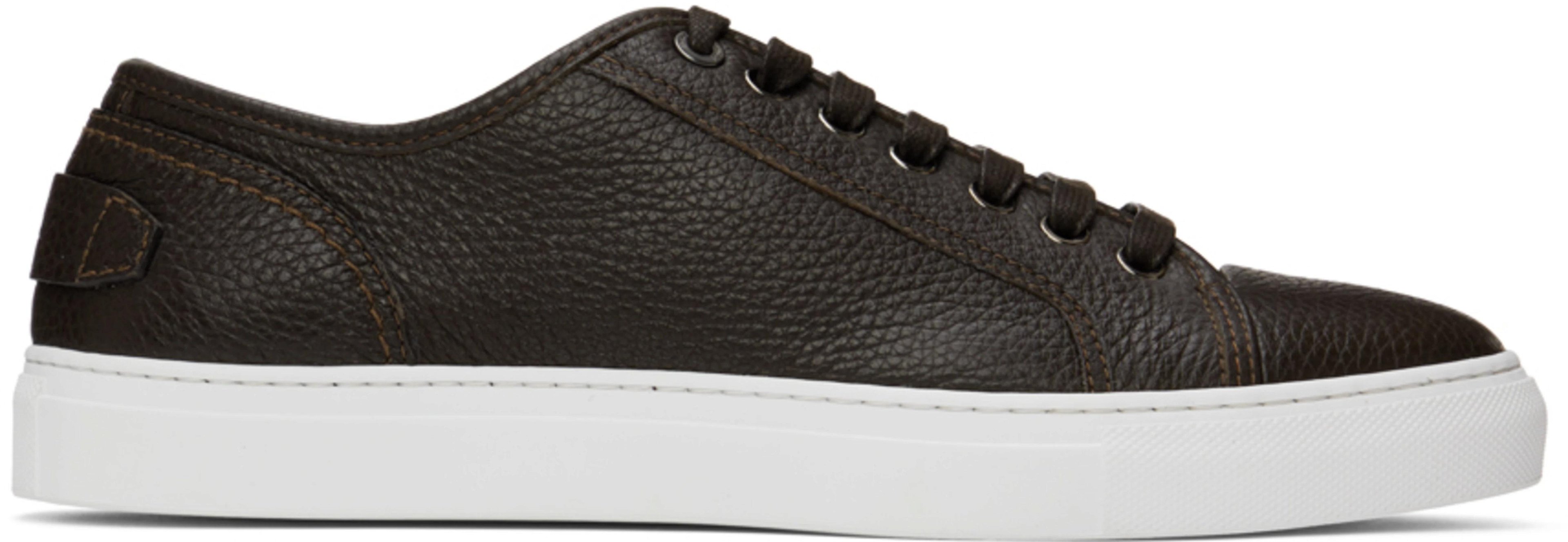 Brown Leather Sneakers by BRIONI