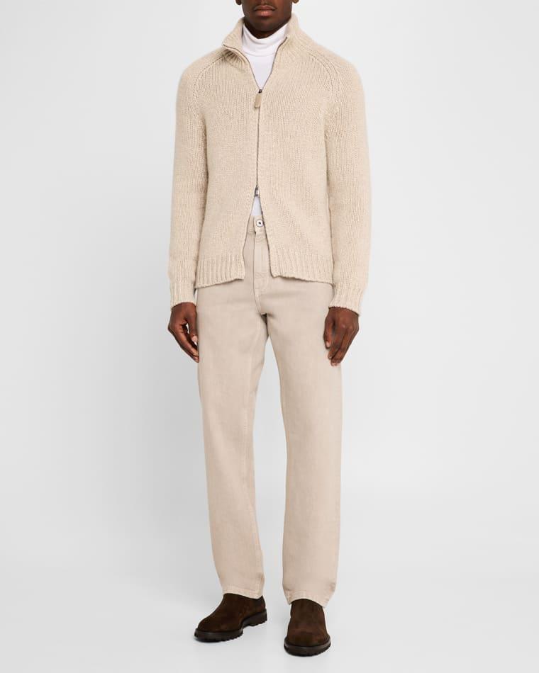 Men's Cashmere Mouline Zip Sweater by BRIONI