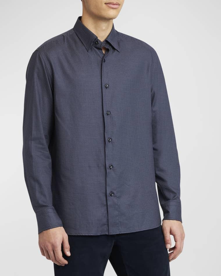 Men's Cotton Houndstooth Sport Shirt by BRIONI