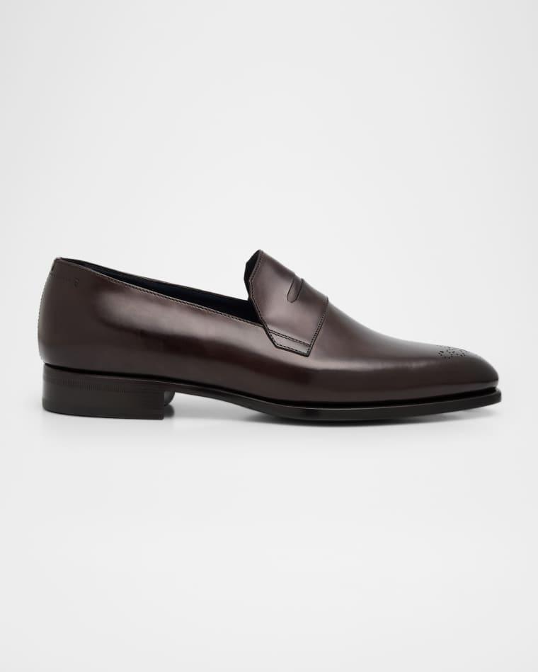 Men's Elysium Brogue Leather Penny Loafers by BRIONI