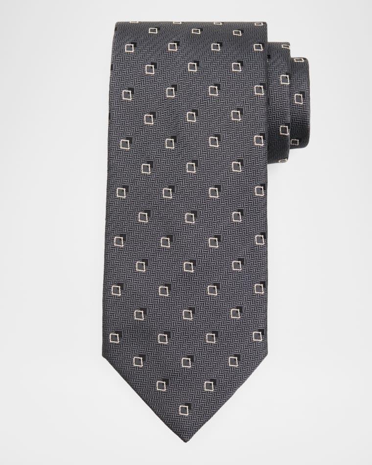 Men's Geometric-Print Silk Tie by BRIONI