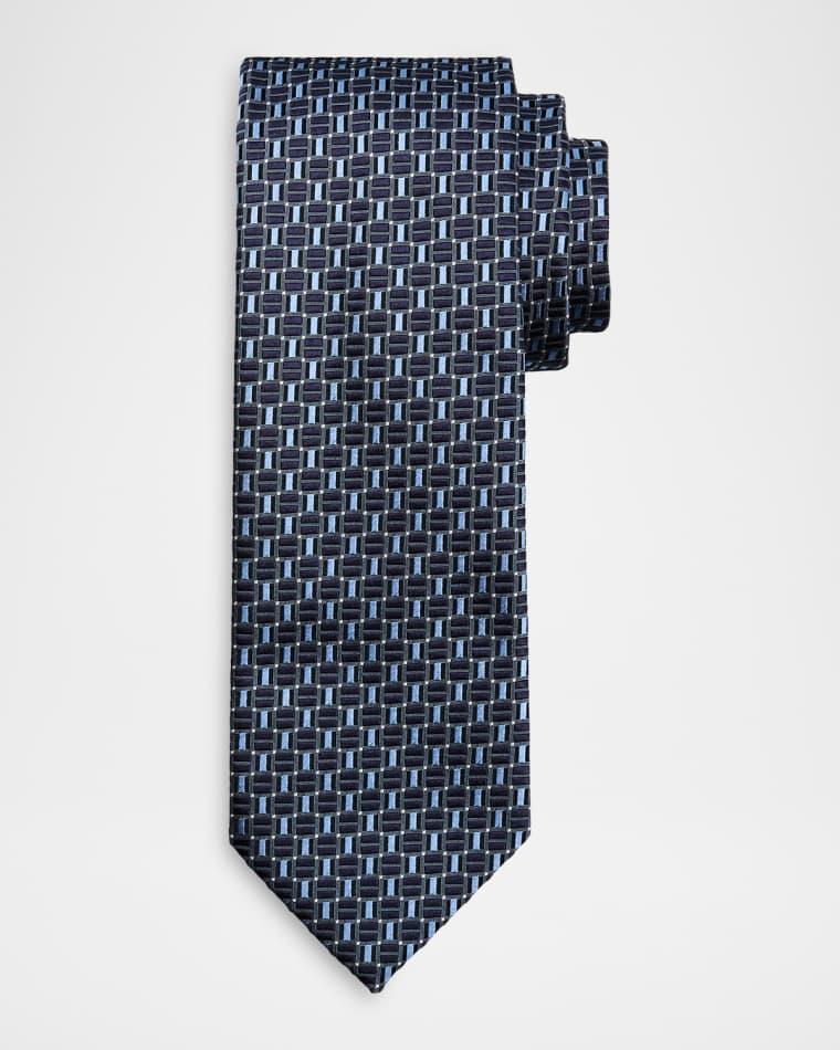 Men's Geometric Square Jacquard Silk Tie by BRIONI