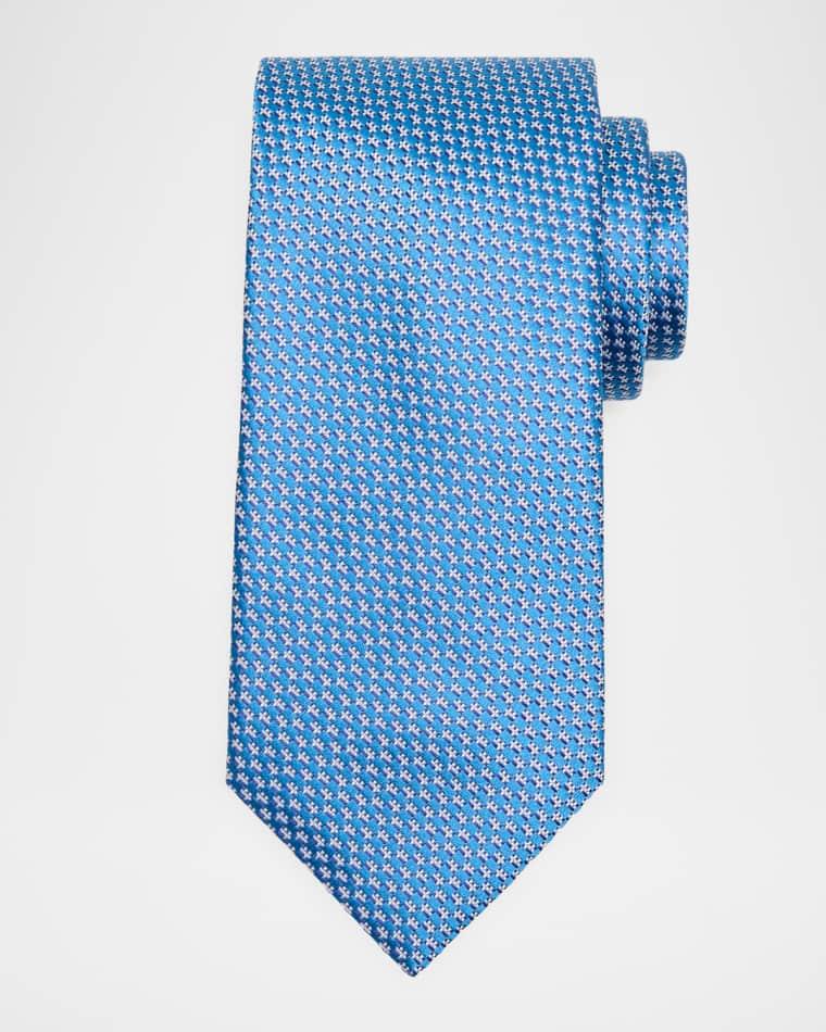 Men's Geometric-Woven Jacquard Silk Tie by BRIONI