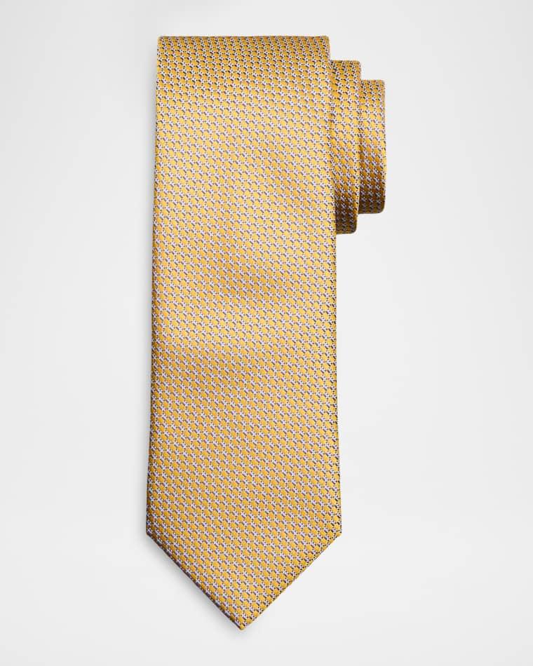 Men's Geometric-Woven Jacquard Silk Tie by BRIONI