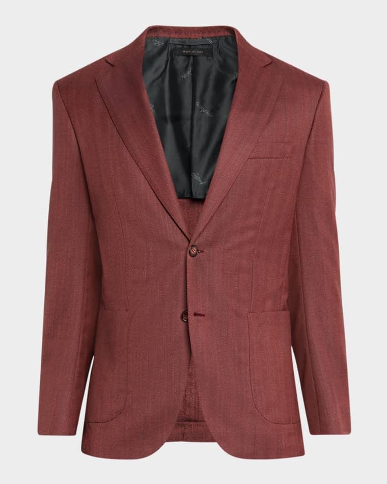 Men's Herringbone Single-Breasted Blazer by BRIONI