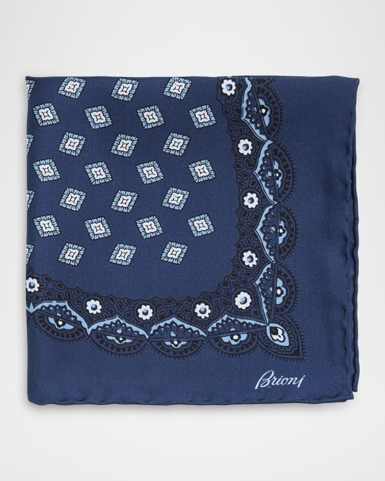 Men's Medallion-Print Silk Pocket Square by BRIONI