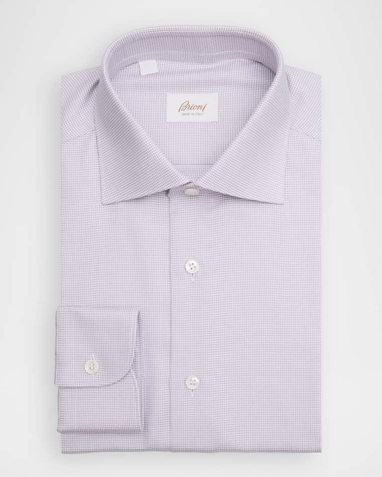 Men's Micro-Geometric Cotton Dress Shirt by BRIONI