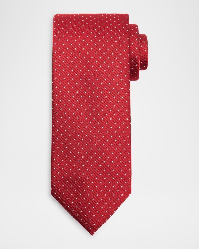 Men's Micro-Polka Dot Silk Tie by BRIONI