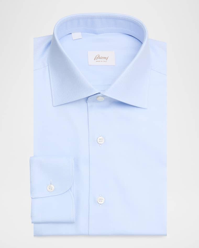 Men's Micro-Stripe Silk Dress Shirt by BRIONI