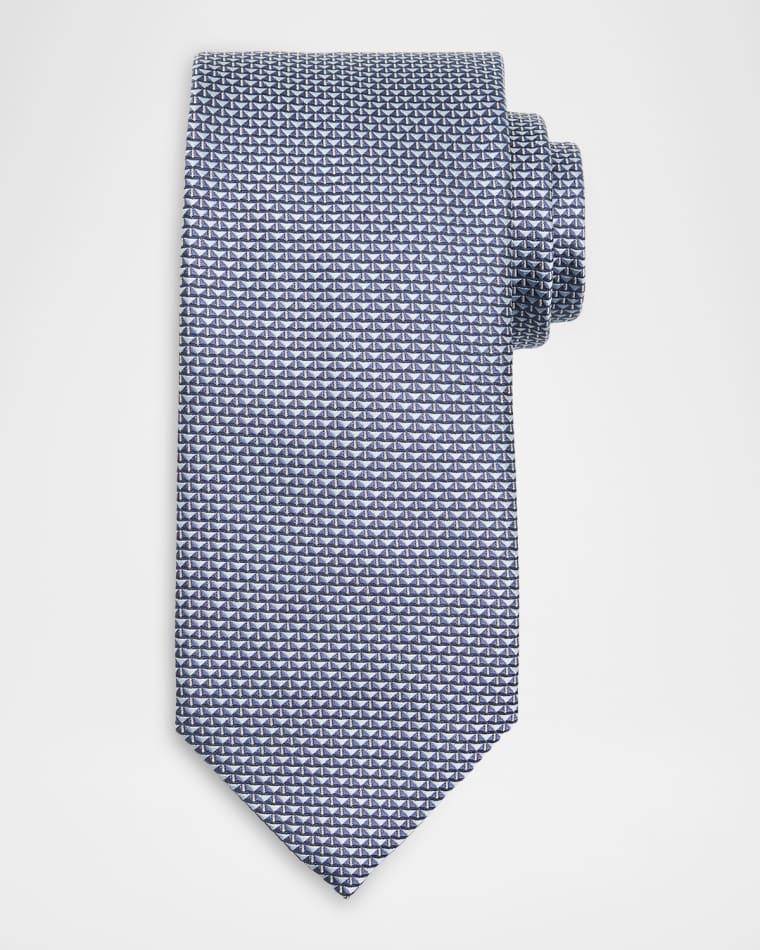 Men's Micro Triangle Silk Jacquard Tie by BRIONI