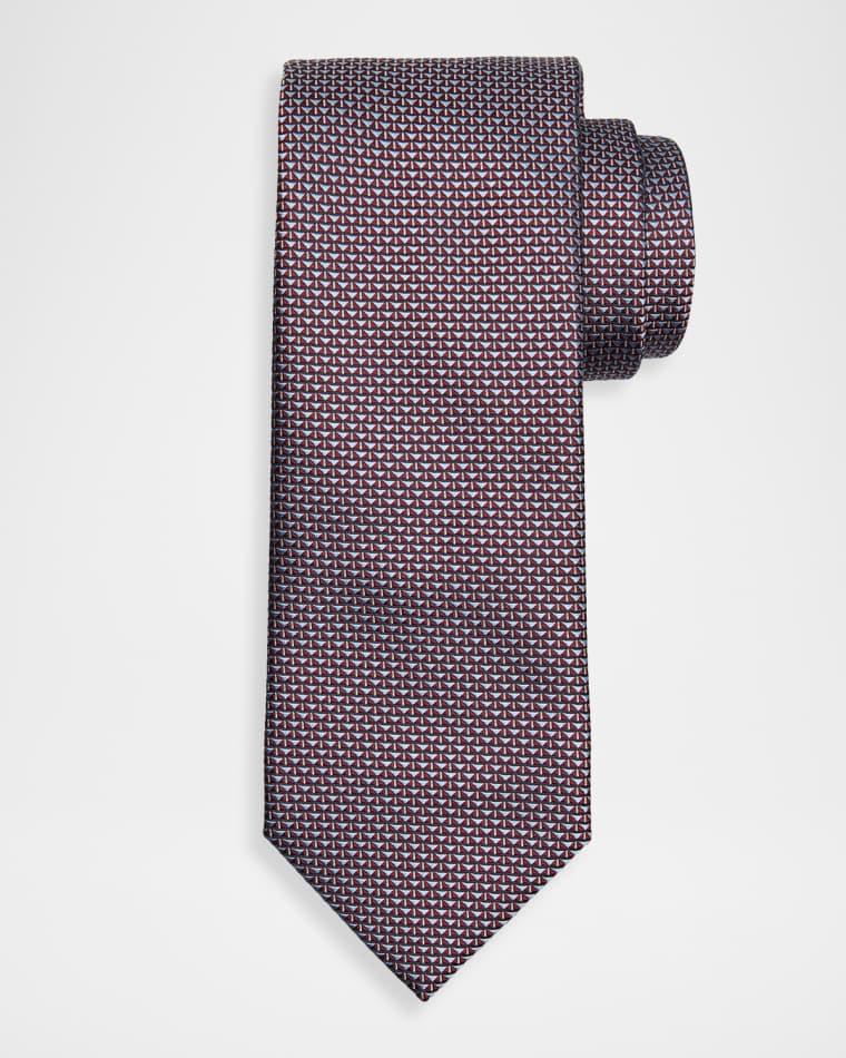 Men's Micro Triangle Silk Jacquard Tie by BRIONI