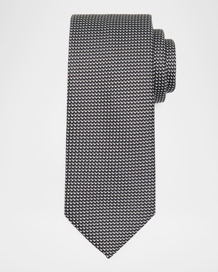 Men's Micro-Woven Jacquard Silk Tie by BRIONI