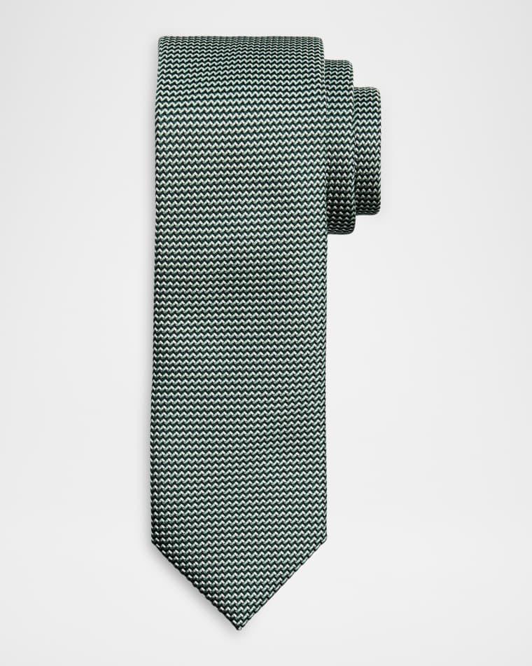 Men's Micro-Woven Jacquard Silk Tie by BRIONI