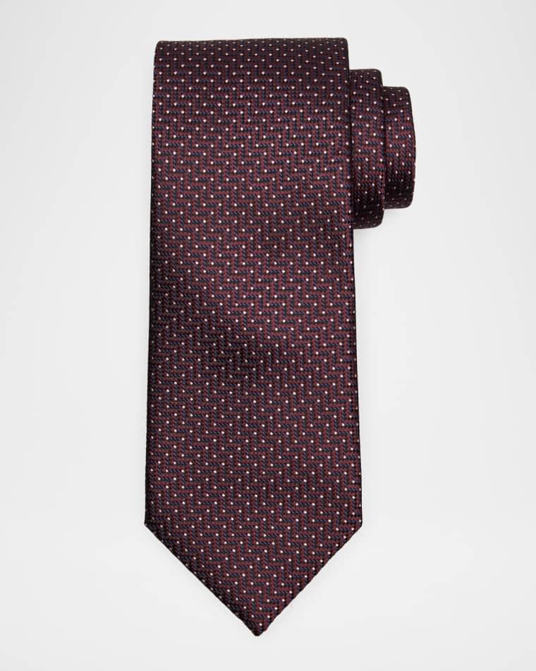 Men's Micro-Woven Jacquard Silk Tie by BRIONI