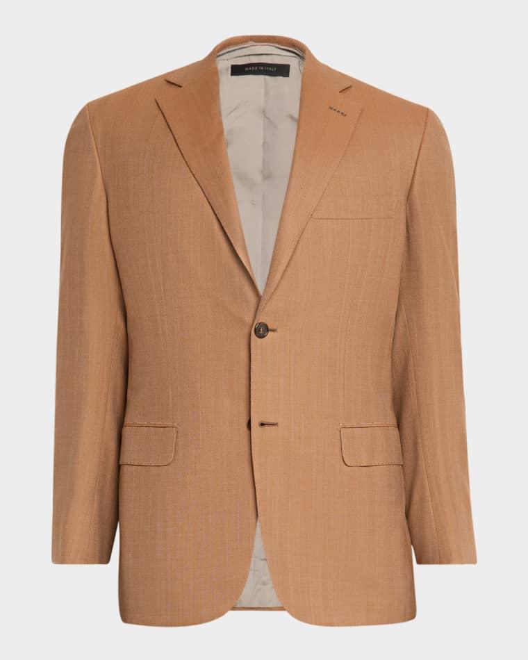 Men's Single-Breasted Herringbone Blazer by BRIONI