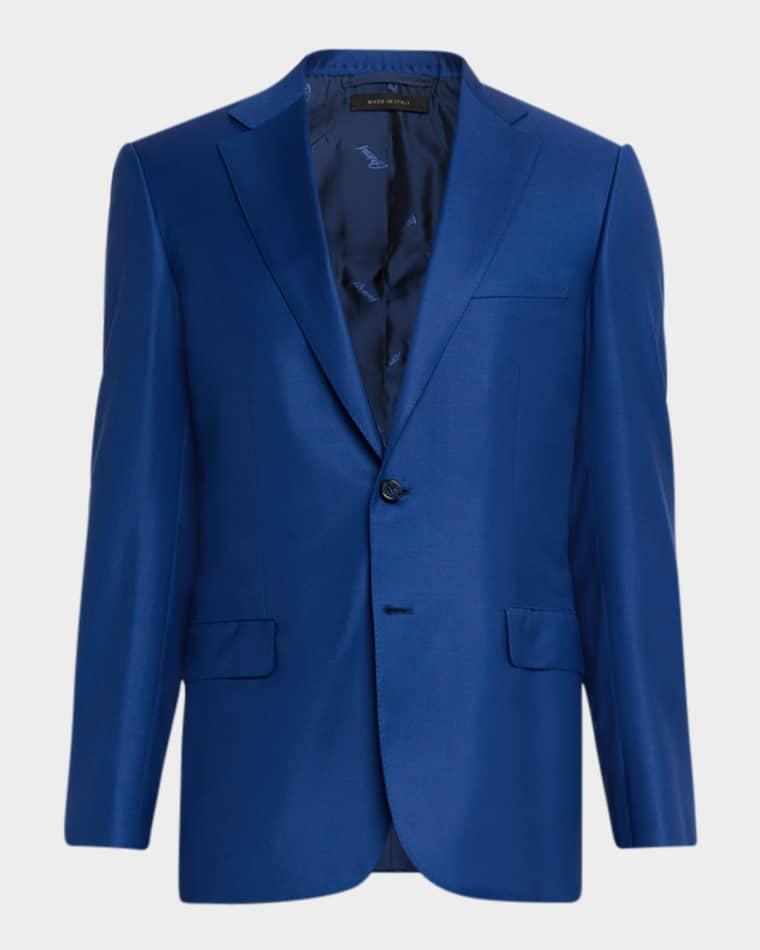 Men's Solid Blue Classic Suit by BRIONI