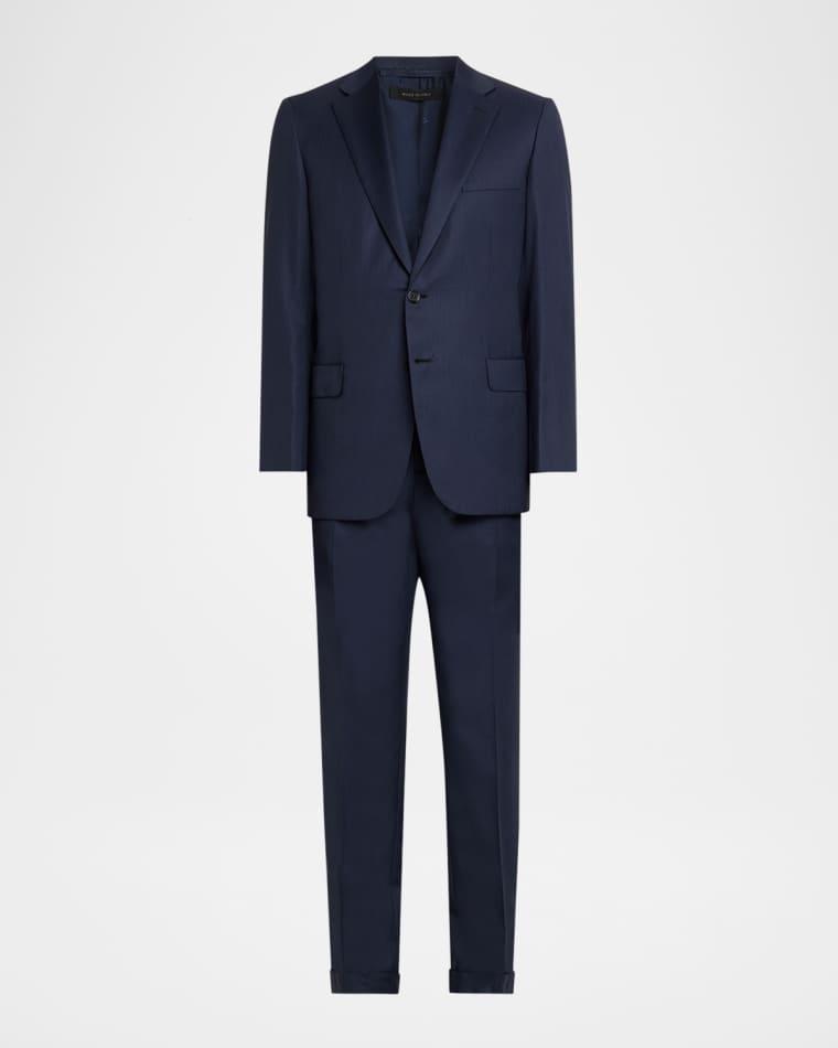 Men's Wool Micro-Herringbone Two-Piece Suit by BRIONI