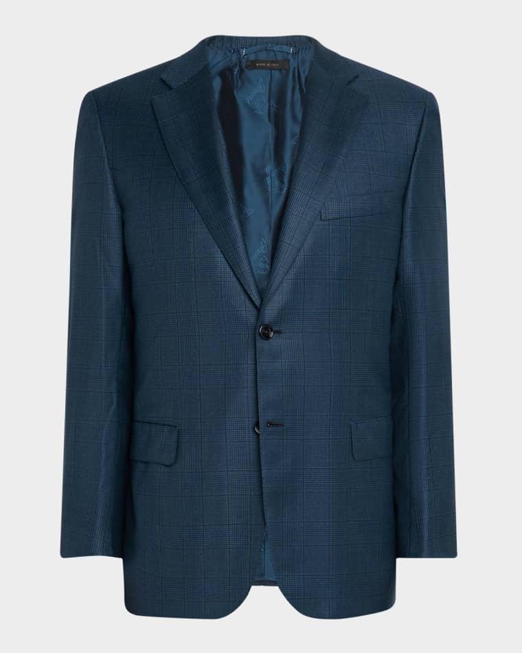 Men's Wool Tonal Prince of Wales Sport Coat by BRIONI