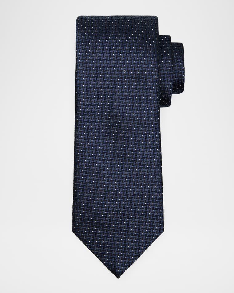 Men's Woven Herringbone Silk Tie by BRIONI