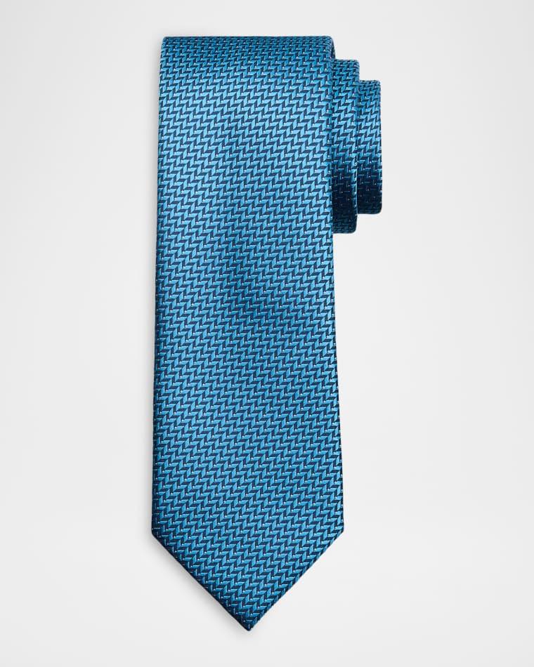 Men's Woven Herringbone Silk Tie by BRIONI