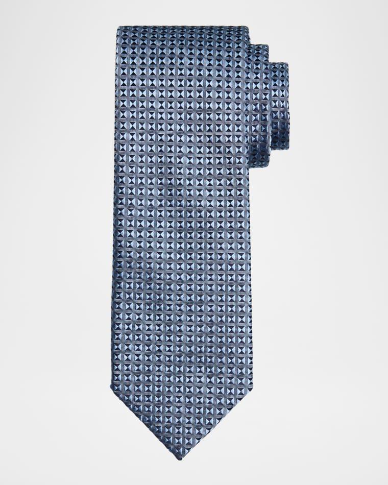 Men's Woven Micro-Geometric Silk Tie by BRIONI