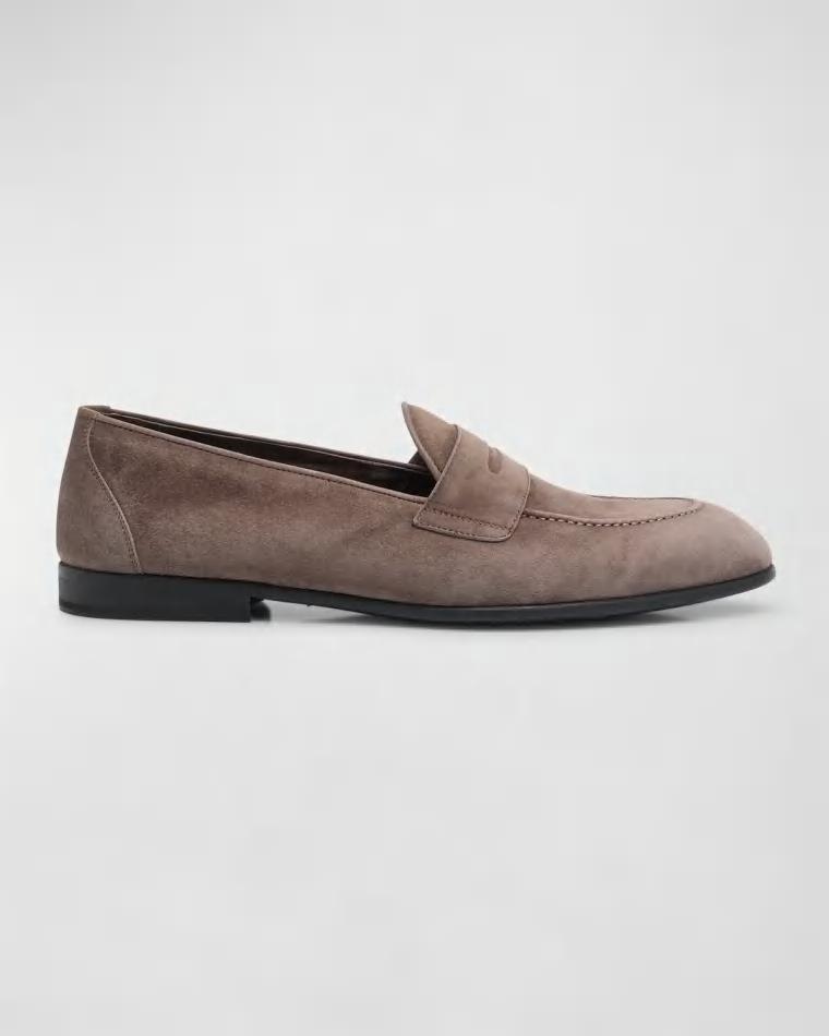 Men's York Suede Penny Loafers by BRIONI