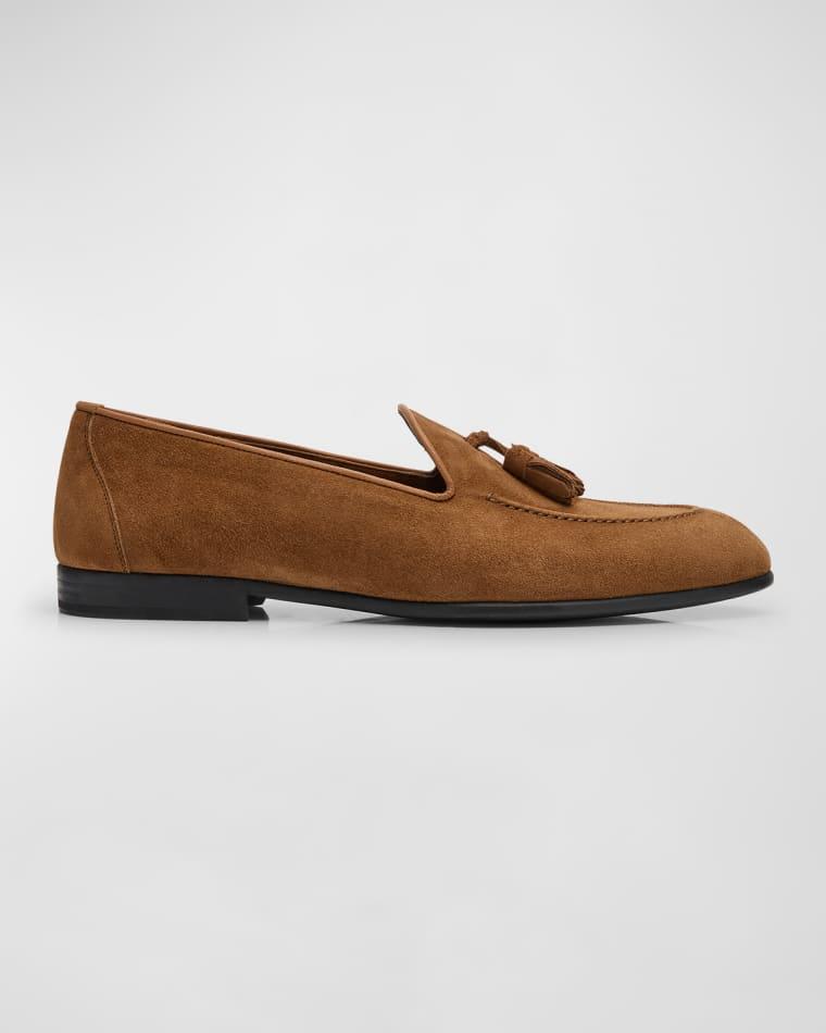 Men's York Suede Tassel Loafers by BRIONI