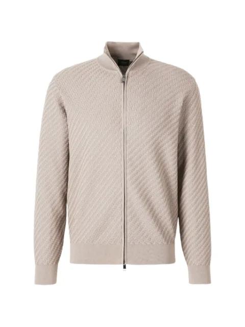 Trama braided zip-up knit cardigan by BRIONI