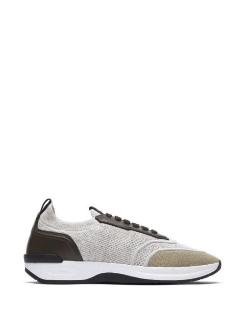 beige silk sneakers by BRIONI