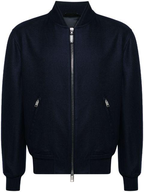 brushed-effect twill bomber jacket by BRIONI