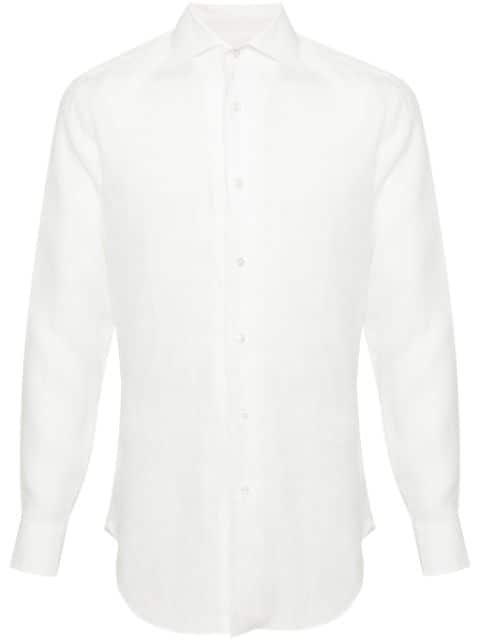 classic-collar linen shirt by BRIONI