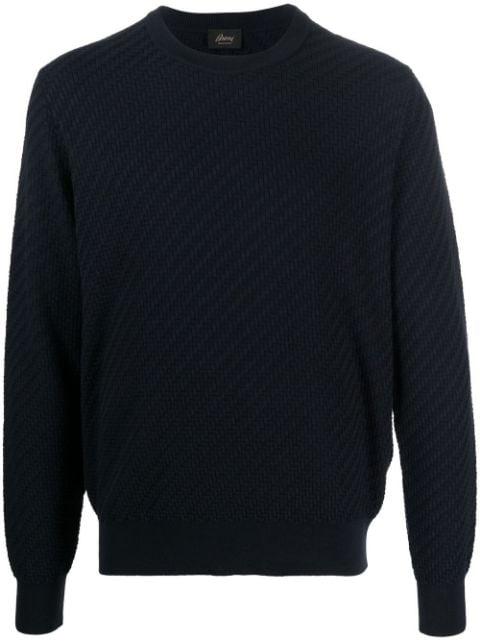 crew-neck cotton-silk jumper by BRIONI