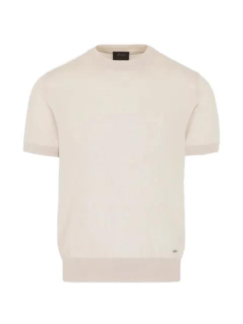 fine-knit ribbed-trim T-shirt by BRIONI