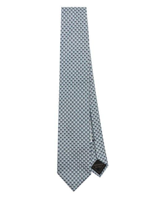 geometric-jacquard silk tie by BRIONI