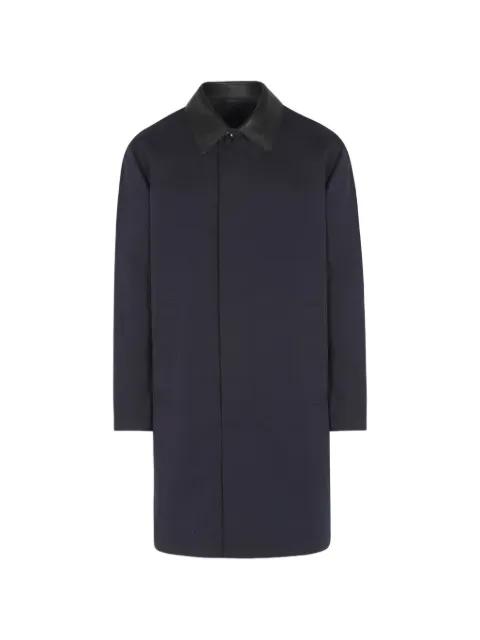 leather-collar coat by BRIONI