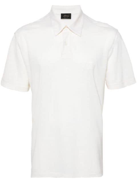 logo-embroidered wool polo shirt by BRIONI