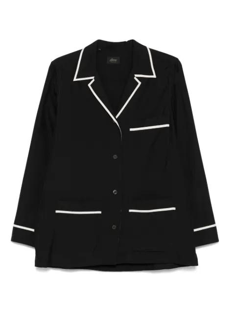 piped-trim pocket shirt by BRIONI