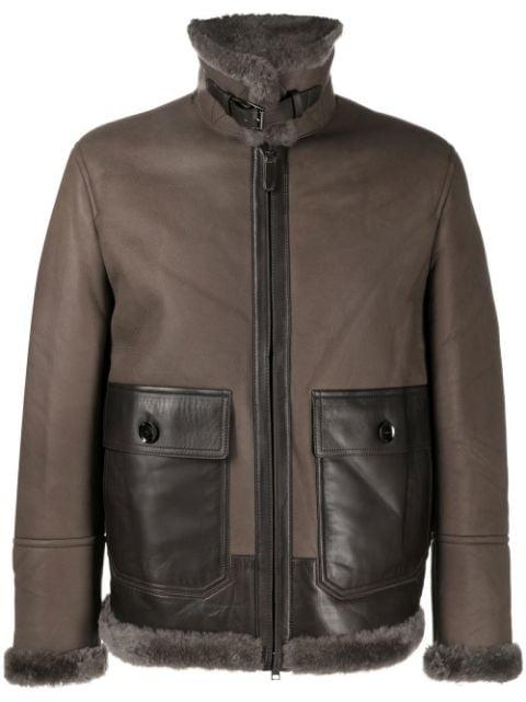 shearling panelled lambskin jacket by BRIONI