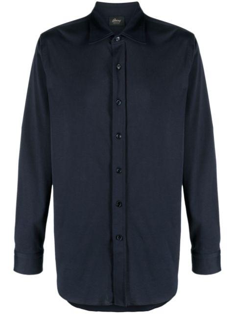 spread-collar cotton shirt by BRIONI