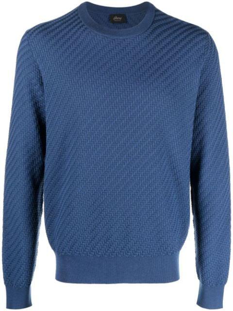 textured ribbed-trim jumper by BRIONI