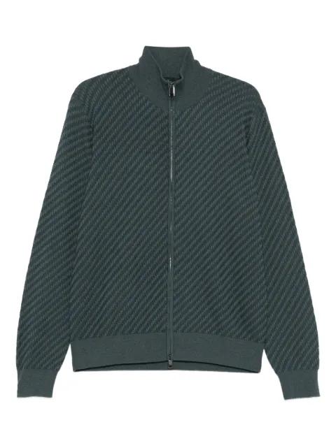 textured zip-up cardigan by BRIONI