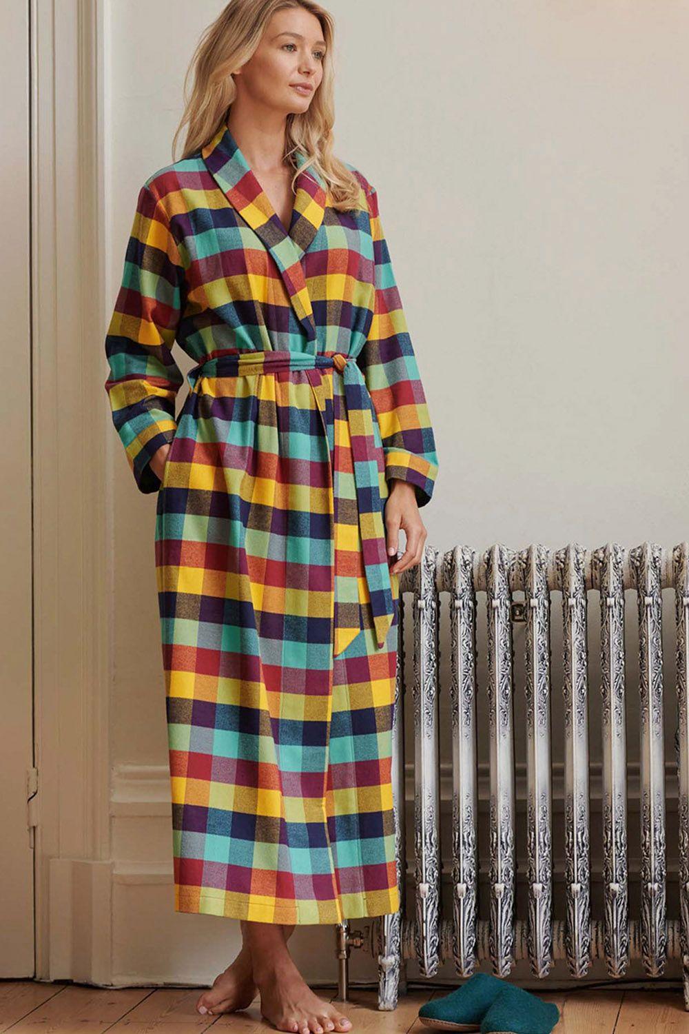 'Edinburgh' Check Brushed Cotton Dressing Gown by BRITISH BOXERS