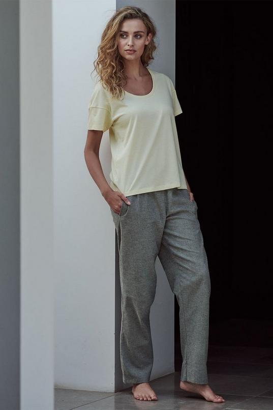 'Whitby Jet' Herringbone Brushed Cotton Pyjama Trousers by BRITISH BOXERS