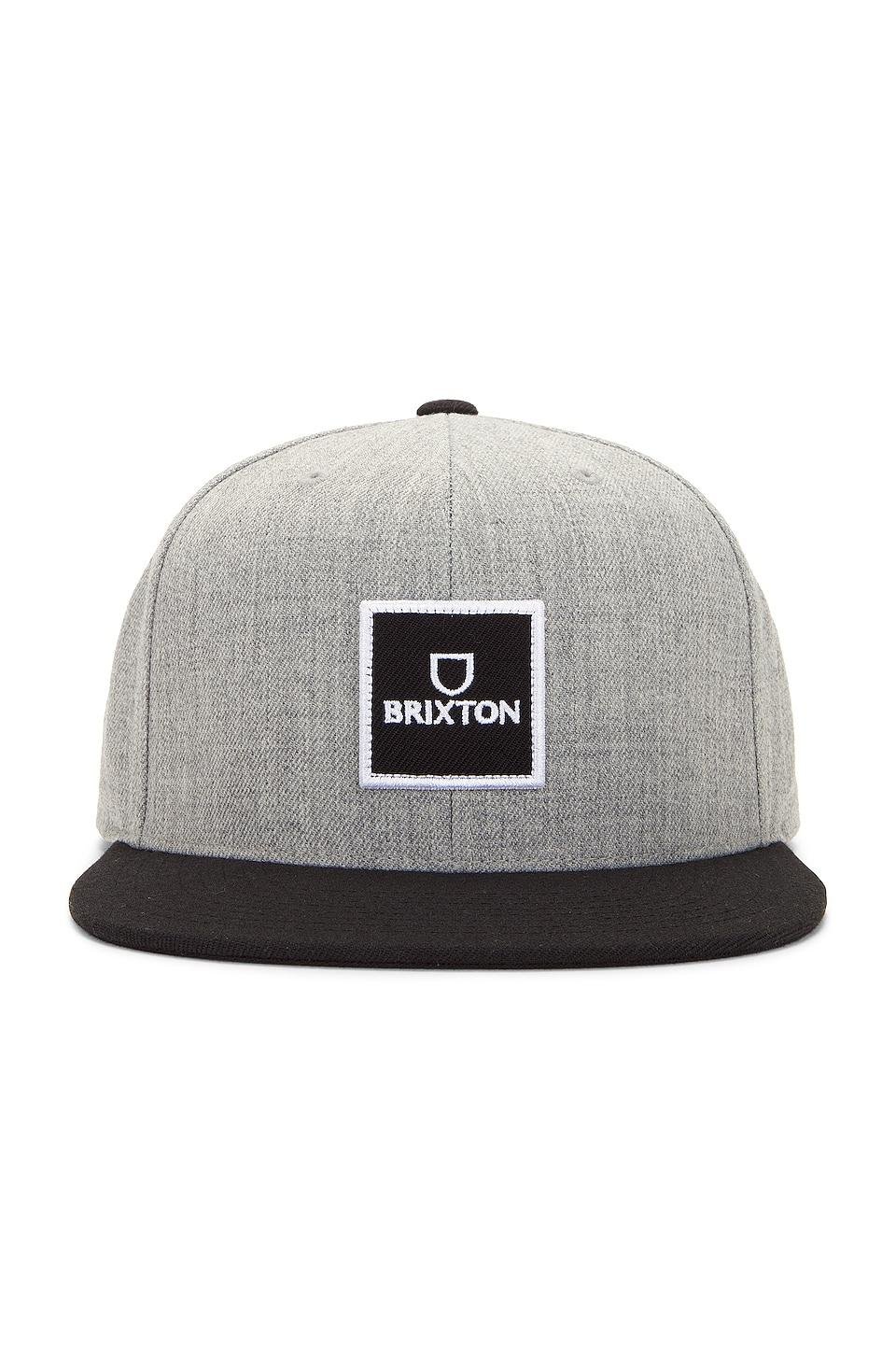 Brixton Alpha Square Mp Snapback Hat in Grey by BRIXTON