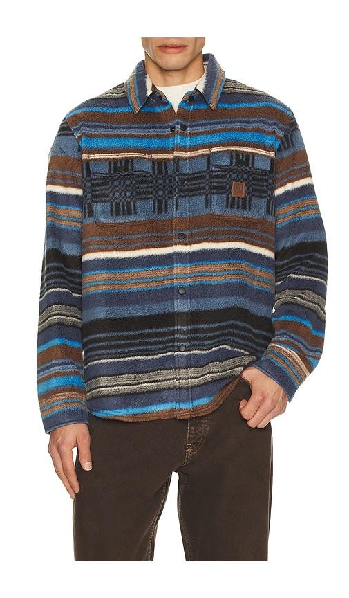 Brixton Bowery Arctic Stretch Fleece Shirt in Slate,Brown by BRIXTON
