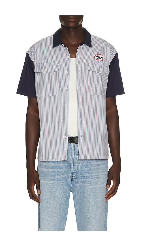 Brixton Builders Olson Woven Shirt in Blue by BRIXTON